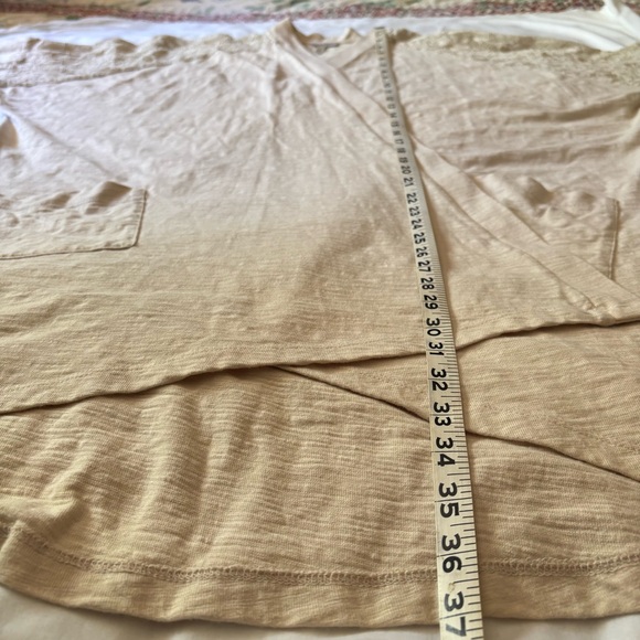 Logo By Lori Goldstein Laced Pockets Cotton Oversized Open Cardigan Sz M/L - Picture 7 of 7